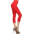 thumbnail image 4 of Women Capri Strechy Leggings Tights Slimming Seamless Pants, Red, One Size, 4 of 4