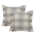 thumbnail image 2 of Laddha Home Designs Plaid Checkered Square Throw Pillow - 20" - Cream and Gray - Set of 2, 2 of 5