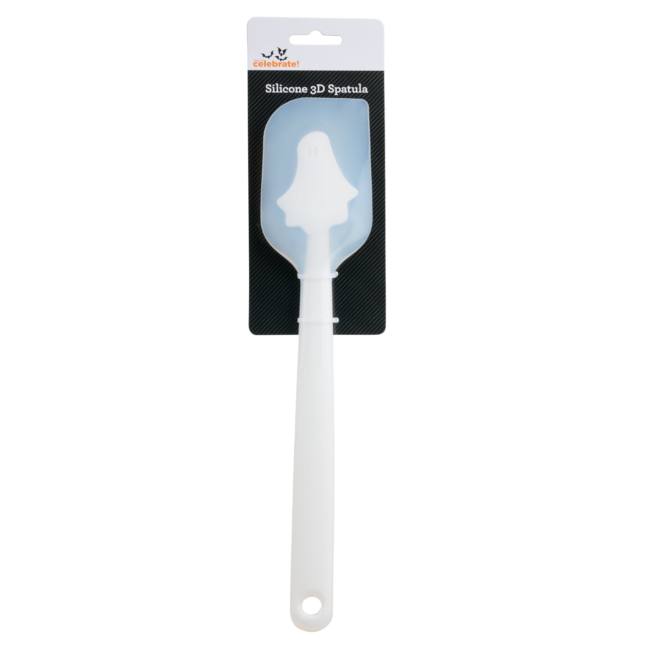 Way to Celebrate 12-Inch Silicone 3D Spatula with Ghost Design in White