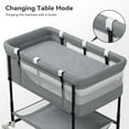 thumbnail image 6 of Baby Bassinet, Caveen 4 in 1 Adjustable Infant Bedside Crib Beds with Changing Table, Storage Basket, Wheel, Mosquito Net, for 0-24 Months, Gray, 6 of 11