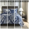 thumbnail image 6 of Cotton Bedding Set 6 Piece Printed Cotton Quilt Set with Throw Pillows Indigo King/Cal King,Comforter Set, 6 of 6