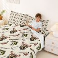 thumbnail image 3 of Castle Fairy Vintage Hunting Tile Queen Sheets 4 Pieces,Deer Bass Pheasant Rifle Cream Seamless Print Queen Sheet Sets,Beige Tan,1 Fitted Sheet,1 Flat Sheet and 2 Pillowcases, 3 of 6