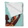 thumbnail image 2 of African Soft Flannel Fleece Throw Blanket, Mother with Her Baby in Clothes Retro Style Fashion Image, Cozy Plush for Indoor and Outdoor Use, 50" x 70", Turquoise Marigold, by Ambesonne, 2 of 5