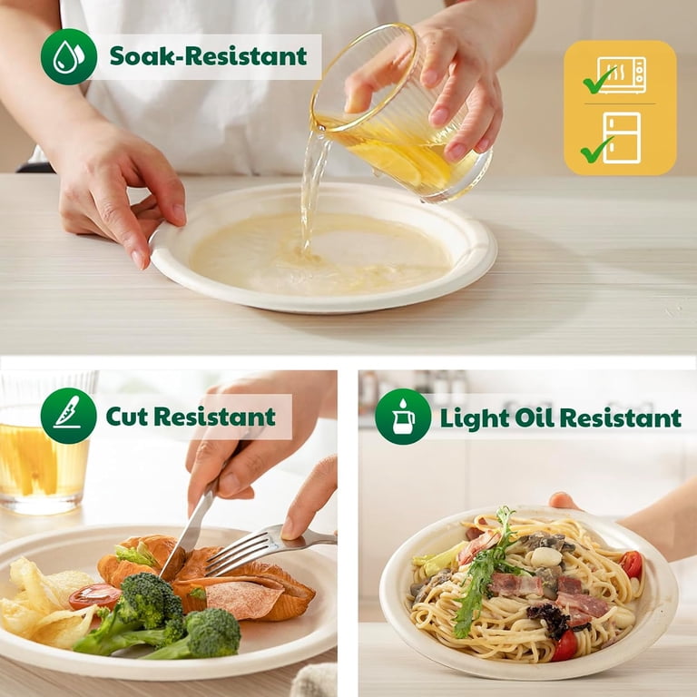 BN-LINK 125-Count Compostable Paper Plates, 10 Inch, Eco-Friendly photo 3