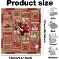 thumbnail image 2 of Red Football Throw Blanket, American Rugby Cozy Flannel Plush Blanket, City Football Lovers Fan Gifts for Men Women Sport Team Game Party Support Sofa Bed Blankets 50'''' x 60'''', 2 of 7