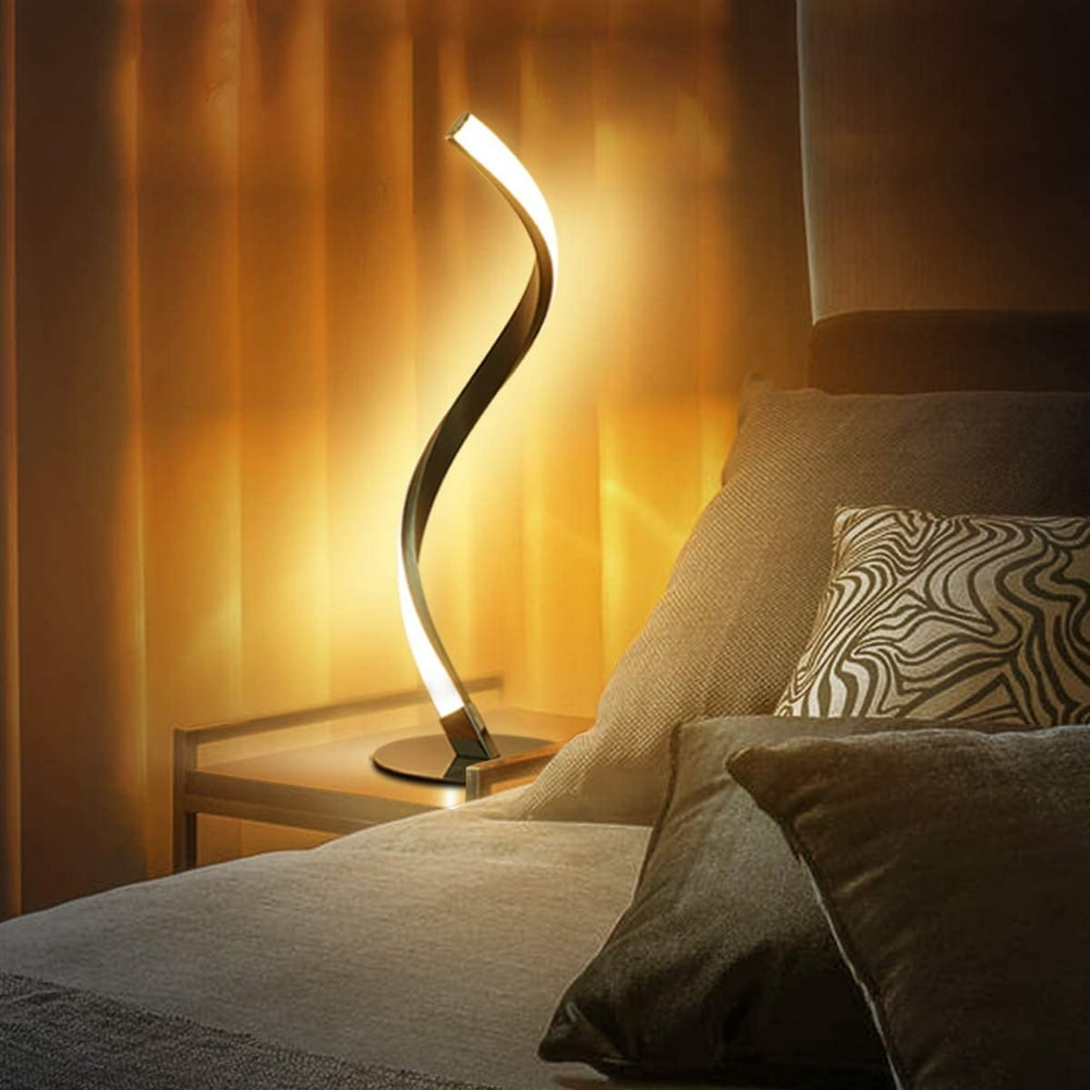 Spiral LED Table Lamp Modern Bedside Desk Lamps, Contemporary