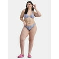 thumbnail image 2 of No Boundaries Women's Floral Mid Waist High Leg Bikini Bottoms, Sizes XXS-XXL, 2 of 5