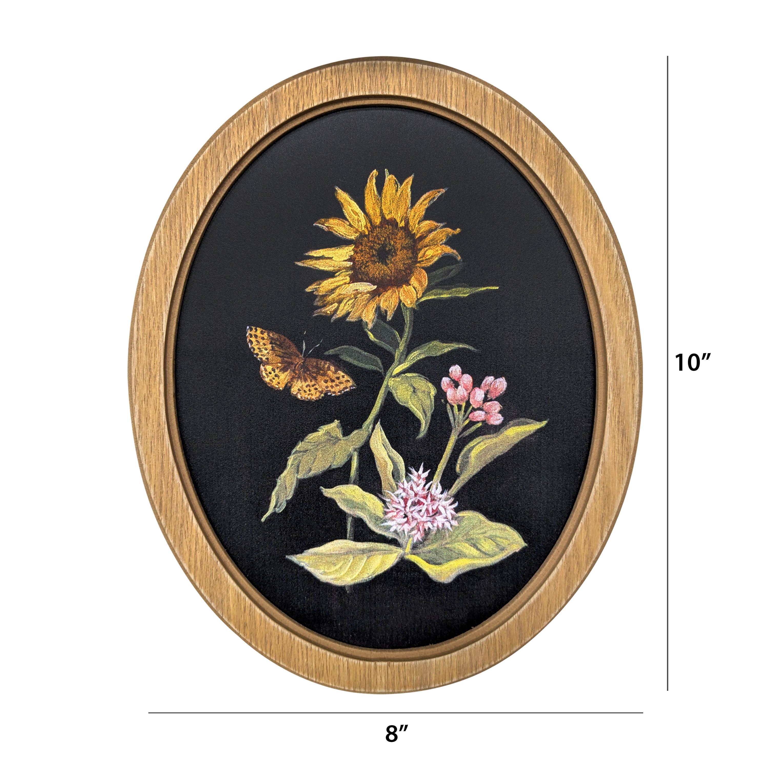 Bradley & Ballard Moody Botanical Oval Framed Wall Art Set, 8x10 Inch, 2 Pieces for Living Room, Bedroom, Dining Room and Office