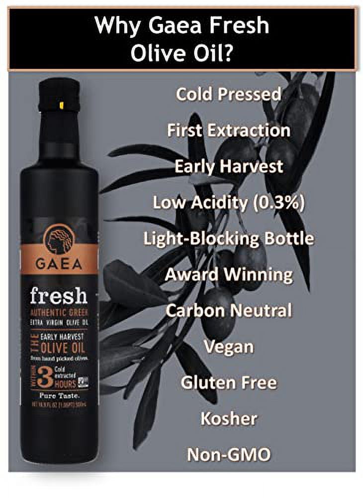 Gaea Greek Fresh Special Reserve Extra Virgin Olive Oil | First Cold Pressed Limited Edition | Non-GMO | Robust Flavor Perfect for Dressings |16.9oz (Pack of 1)