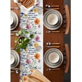thumbnail image 2 of ERUNPONLY Spring Floral Table Runner - 70 Inch Long Pastoral Flowers Watercolor Cotton and Linen Blended Dress Scarves Farmhouse Table Runner for Kitchen Dining, Coffee Table, 13"x70", 2 of 8