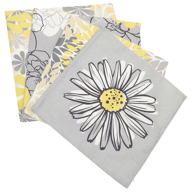 Sofa Pillow Covers Throw Pillow Covers Living Room Yellow Linen Decorative 4Pcs