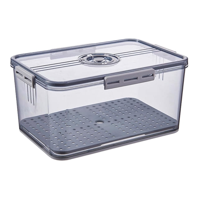 de Almacenamiento de Alimentos Frigorífico Produce Saver Organizador de Frigorífico Apilable Compartimento de Almacenamiento Cajones Cest Gris 335x225x153 Baoblaze Tapas de contenedores de almacenamiento