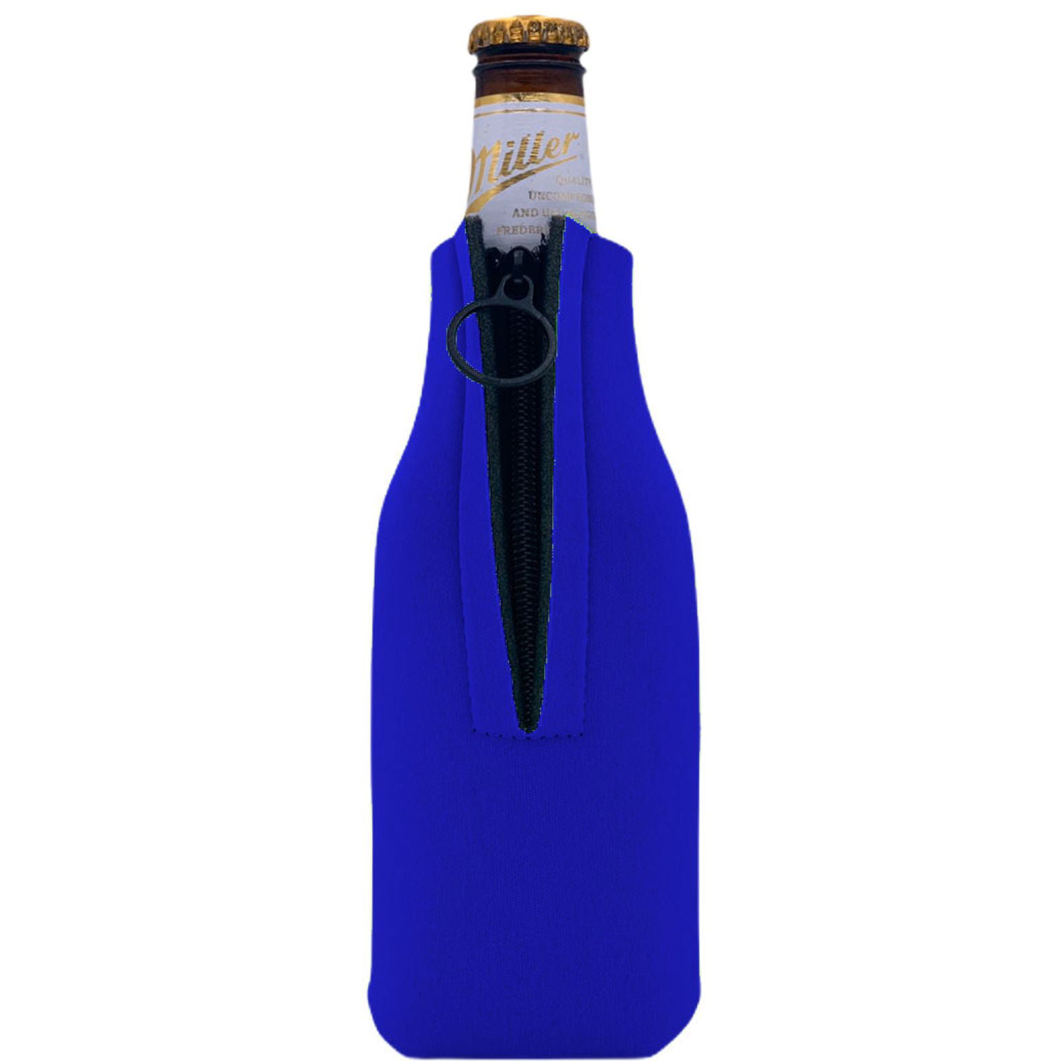2 Neon Blue  Blank Foam ZIPPER Longneck BOTTLE Holders Beer Bottle Coolers 