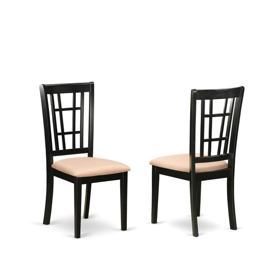 Atlin Designs 39" Fabric Dining Chairs in Black (Set of 2)
