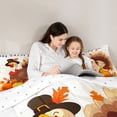 thumbnail image 4 of Castle Fairy Cartoon Turkey 7 Pieces Bedding Comforter Set for Children Teens,Autumn Fall Pumpkin Full Bedding Set Lightweight,Happy Thanksgiving Day Fitted Sheet Flat Sheet,Ultra Soft Home Decor, 4 of 8