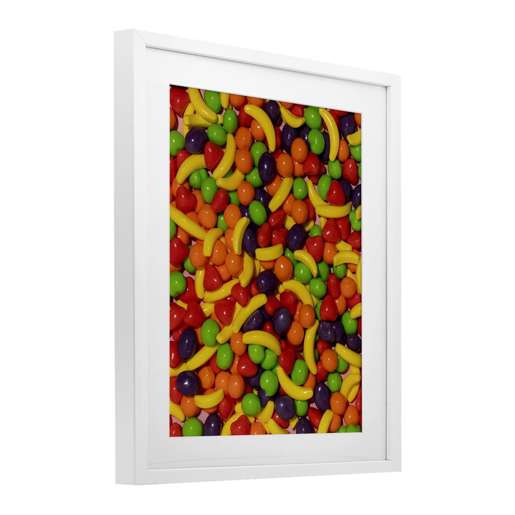 Stupell Industries Retro Assorted Fruit Candy White Framed Print Under Glass, design by LISH Creative