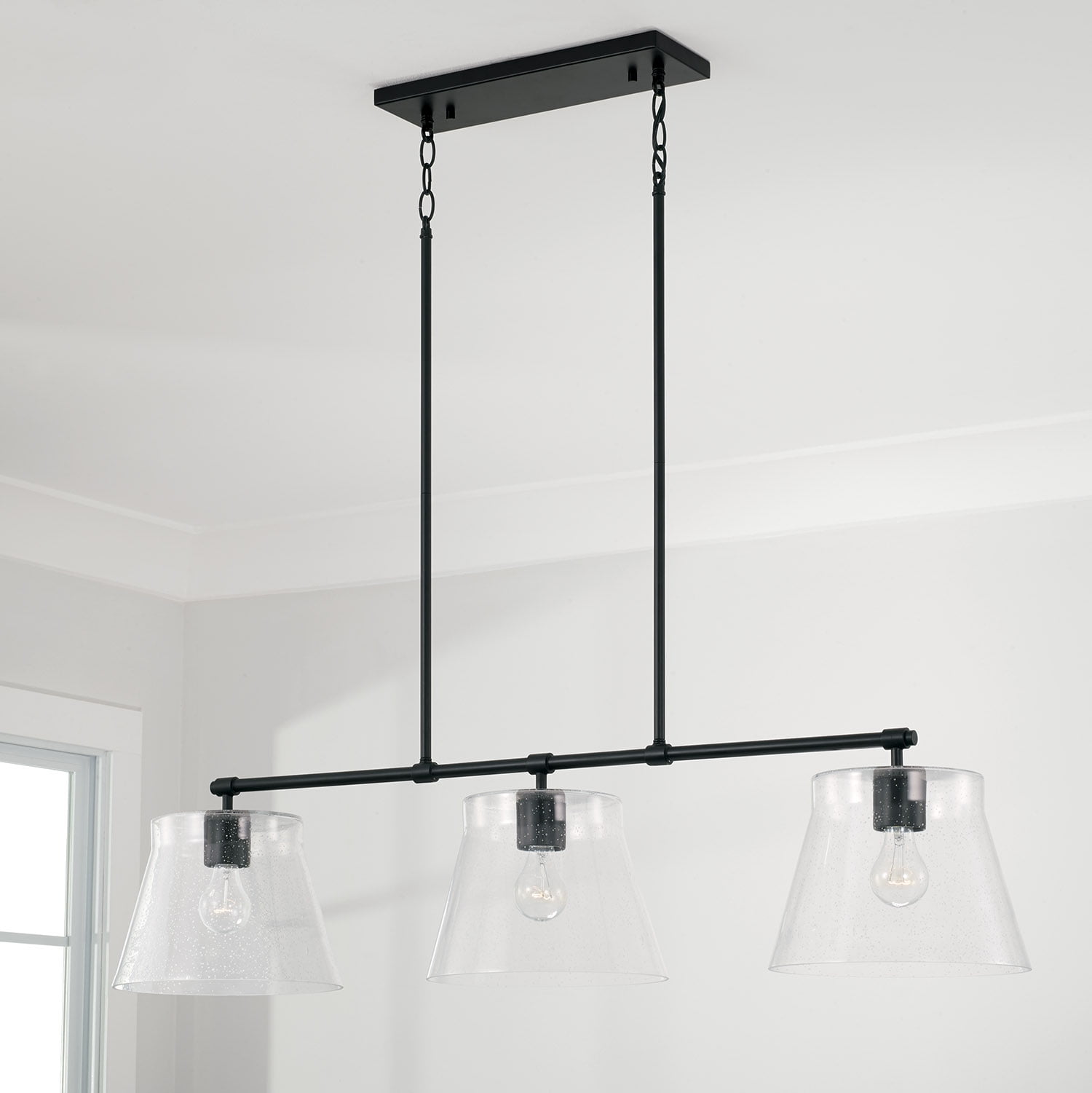 Capital Lighting 846931BN Baker 3 Light 45" Wide Linear Chandelier - Nickel