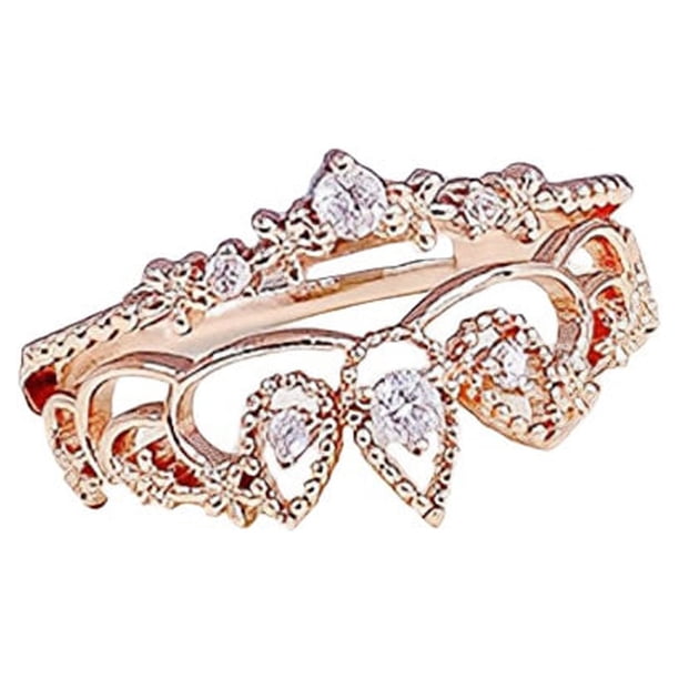 Guardurnaity Anillo en forma de Tiaras, reemplazo decorativo portátil de cobre, diamantes de imitación, extremo abierto, anillos ajustables para Ropa, zapatos y accesorios Miscelánea
