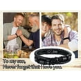 thumbnail image 2 of VNOX Leather Bracelets Mens Gifts Jewellery - To My Son Bracelet Handsome Premium Leather Black Stainless Steel Magnetic Clasp Cuff Bangle for Graduation for Son, 2 of 3