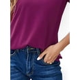 thumbnail image 4 of Mytrendy Women Batwing Short Sleeve Round Neck Hollow Out Casual Top Blouse, 4 of 4