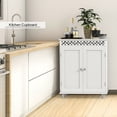 thumbnail image 4 of Gymax Armoire de Rangement 2 Portes en Bois Blanc 2 Étagères Debout Libre, 4 of 10