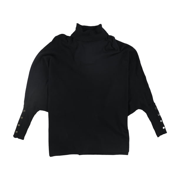 Alfani suéter de poncho de cuello alto para mujer, negro, mediano Alfani Poncho