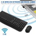 thumbnail image 3 of Combo de teclado y ratón inalámbricos EDJO de tamaño completo, negro, 3 of 7