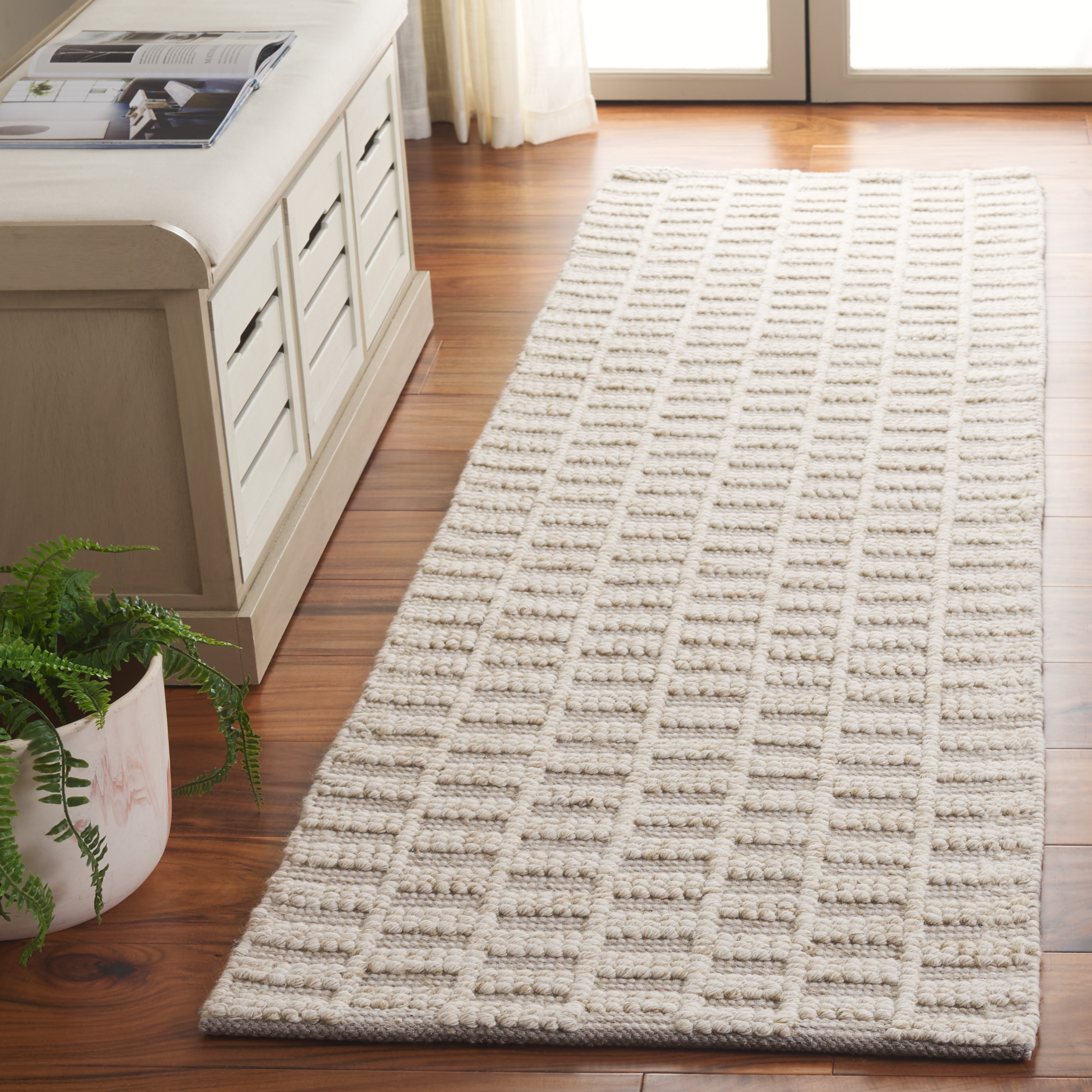 SAFAVIEH Natura Cleto Geometric Runner Rug, Brown/Ivory, 2'3" x 8'