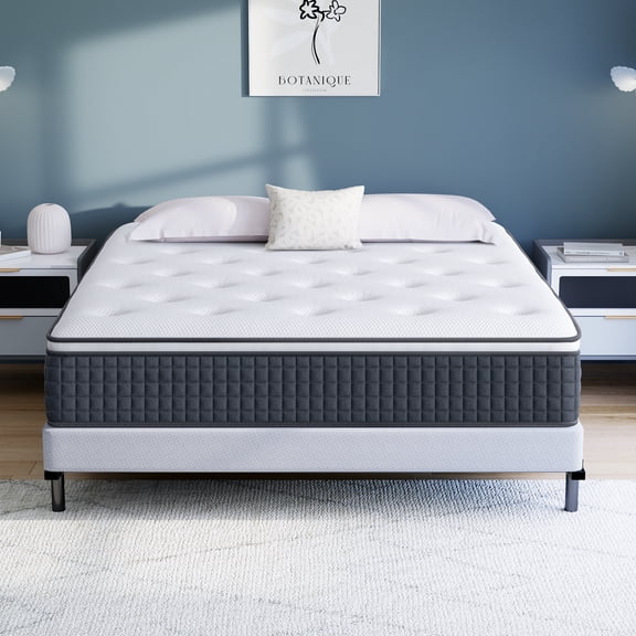 Queen Mattress, Lecuneey 12 Inch Innerspring Hybrid Mattress in a Box with Motion Isolation & Pressure Relief