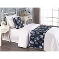 thumbnail image 2 of Moon Bed Runner Set, Night Concept Ornaments of Hazy Lunar Motifs Crescents Dark Sky Boho, Decorative Bedding Scarf & a Pillow Sham for Hotels Homes, Twin, Soft Blue Black and Grey, by Ambesonne, 2 of 3