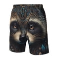 thumbnail image 4 of Pofeuu Tribal Style Raccoon Prin Men's Swim Trunks Quick Dry Bathing Suit Swimming Board Shorts Mesh Lining Beach Swimwear-Large, 4 of 6