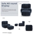 thumbnail image 4 of GOMAFO Bean Bag Chair with Footstool, Navy Lazy Sofa Chair for Adult, Comfy Couch for Living Room, Bedroom, Apartment, 4 of 11