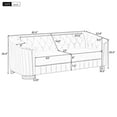 thumbnail image 2 of 82.4" Mid Century Modern Sofa with Rubber Wood Legs,Velvet Upholstered Sofa Couch,Sofa with Thick Removable Seat Cushion, 3 Seater Sofa Couch for Living Room,Beige, 2 of 9