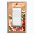 thumbnail image 1 of Metal Light Switch Plate Outlet Cover Tan Floral Leaf Letter Damask FLW054, 1 of 13