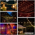 thumbnail image 3 of Guirnalda de luces con energía solar, 5,48 m, para exteriores, G40, 10 bombillas LED con 2 bombillas de repuesto, IP45, resistente al agua, 4 modos para fiestas, bodas, jardín, tienda, blanco cálido, 2700 K Zhivalor WMJ-0146, 3 of 8
