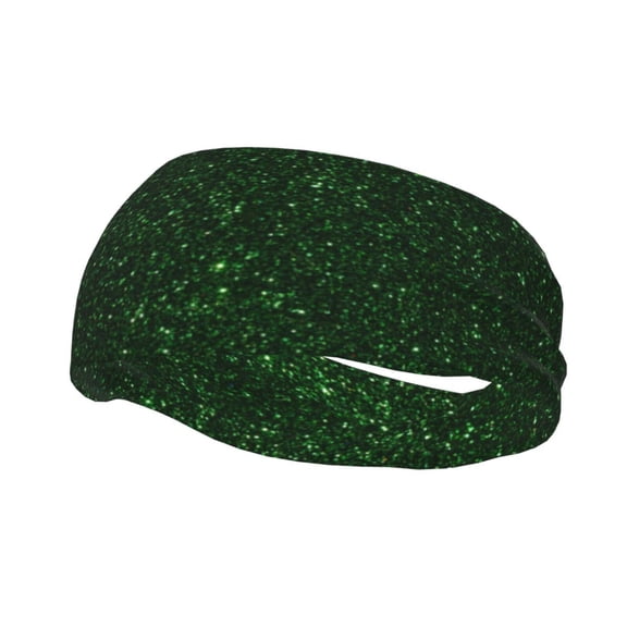 Rateoe Emerald Green Sparkling Pattern Sports Headbands ,Moisture Wicking Workout Headband, Sweatband Headbands for Running,Cycling,Yoga,Hairband for Women and Men