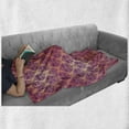 thumbnail image 6 of Damask Soft Flannel Fleece Blanket, Flower Featured Classic Damask Theme Pattern Original Royal French Inspired Style, Cozy Plush for Indoor and Outdoor Use, 50" x 60", Purple Salmon, by Ambesonne, 6 of 6