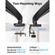 thumbnail image 5 of Soporte de Monitor Dual Mountup Negro Ajustable con Resorte de Gas para 2 Pantallas hasta 32 Pulgada, 5 of 9