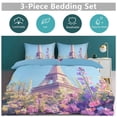 thumbnail image 5 of 3 Pcs Soft Bedding Set, Includes 1 Duvet Cover with Zipper And 2 Pillow,Shams Eiffel Tower Twin(86"x70"), 5 of 8