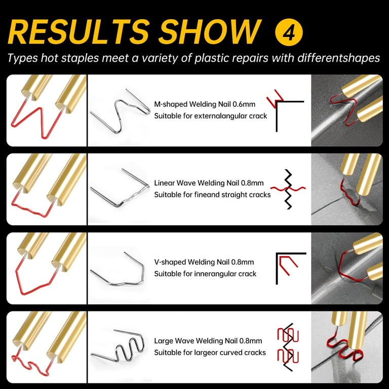 50W Plastic Welding Machine Car Bumper Repair Kit,6Types 800 Staples  Plastic Wel