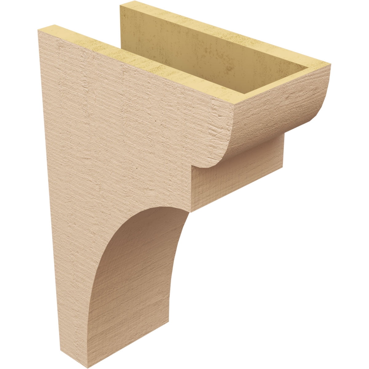 6"W x 12"D x 18"H Classic Yorktown Rough Cedar Woodgrain TimberThane Corbel, Primed Tan