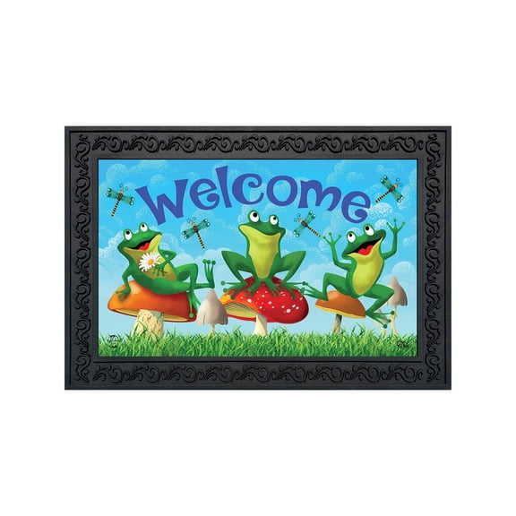 Briarwood Lane Summer Doormat 30x18 Indoor Outdoor Happy Frogs For Summer Doormat