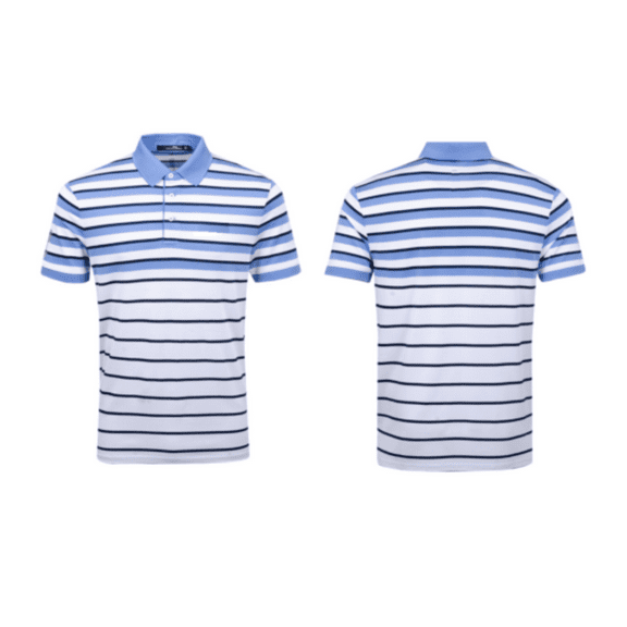 RLX Ralph Lauren Engineered Stripe Polo Pure White/Cabana Blue - SS19 size XLTG
