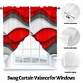 thumbnail image 3 of Abstract Geometric Swag Curtain Valance for Windows, Red Gray Gradient Waves Contemporary Window Treatments Short Swag Topper for Kitchen Windows Bathroom Bedroom, 36"x63", 3 of 8