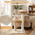 thumbnail image 7 of Infans Cat Tree, 30-Inch Cat Tower with 2 Rattan Cat Baskets, Sisal Scratching Post, 7 of 7