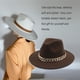 thumbnail image 3 of Qarigey Sombreros Fedora Unisex, tejido de ala ancha, collar de oro cálido, gorro de lana, cadena de cono de Color sólido, sombrero grueso de Sombreros Café, 3 of 6
