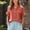 Brick Red, variant on Cotton Linen Collared Button Down Blouse Women's V Neck Short Sleeve Loose Casual Comfort Work Top (Yellow,S)