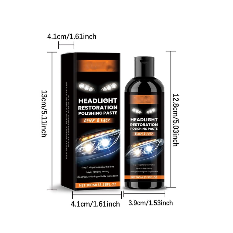 Headlight Restoration Kit – Removes Scratches, Oxidation & Yellowing – Made In USA