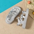 thumbnail image 5 of LTTVQM Girls Sandals Open Wide Toe Soft Sole Comfortable Pearl and Rhinestone Sandal with Adjustable Ankle Strap Summer Dress Casual Anti-Slip Walking Flat Shoes Silver 9 Toddler, 5 of 5