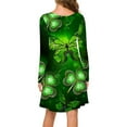 thumbnail image 5 of Riforla Ladies Fashion and Comfortable St. Patrick's Festival Green Theme Featuring Printed Round Neck Long Sleeve Casual Dress 2 Dresses for Women Beige M, 5 of 5